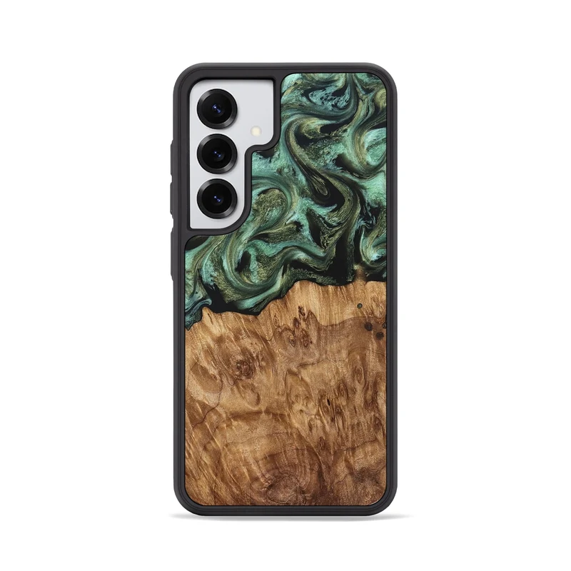 Galaxy S25 Wood Phone Case - Jasmyn (Green, 829976)