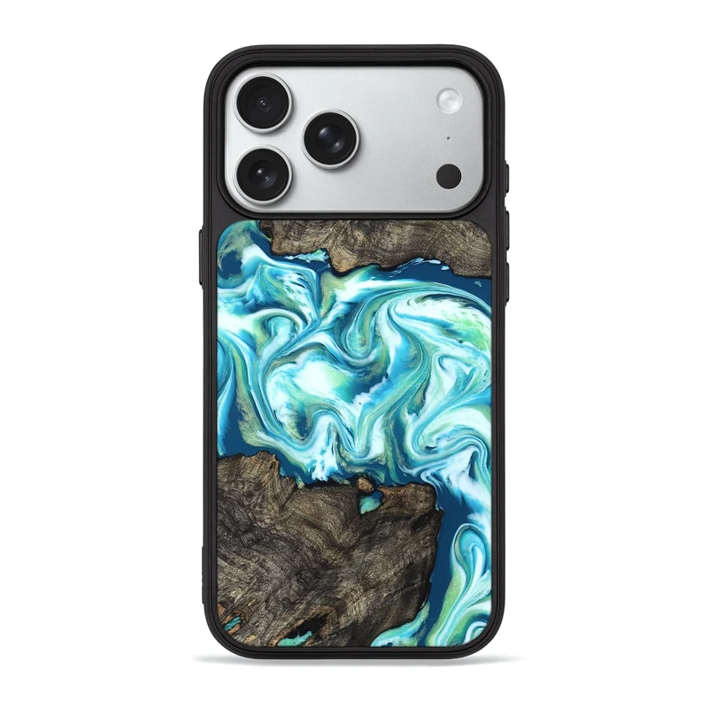 iPhone 18 Pro Max Wood Phone Case - Jannie (Blue, 829983)