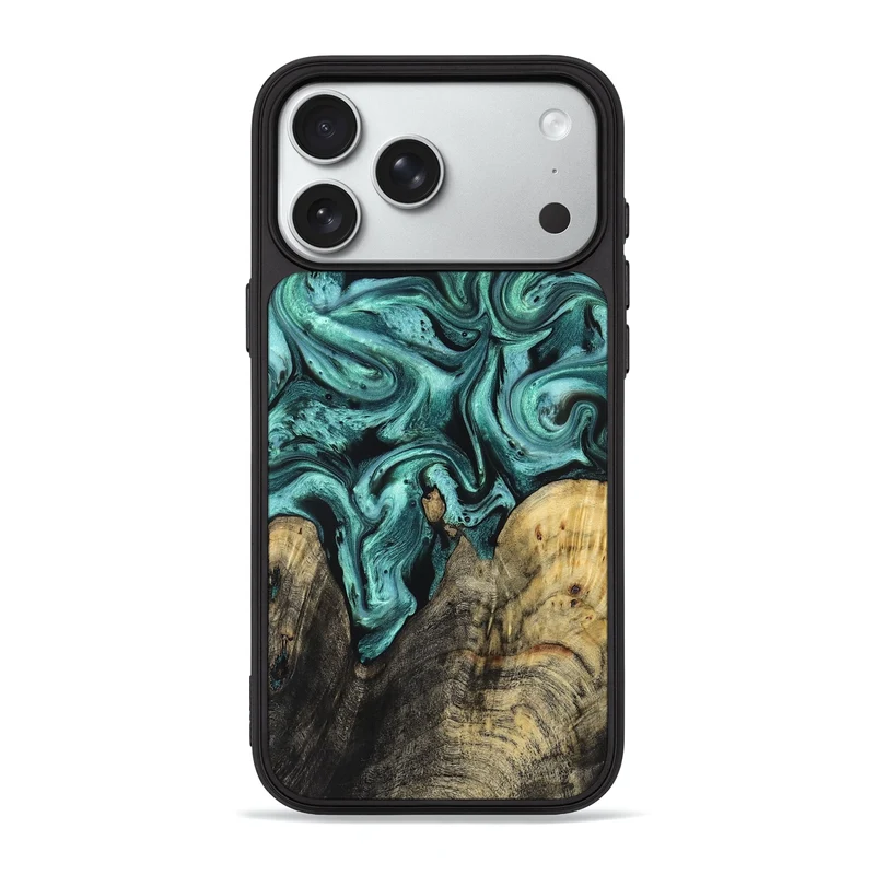 iPhone 18 Pro Max Wood Phone Case - Omarion (Green, 829977)