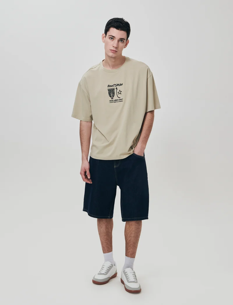 Bermuda Jeans Baggy Fit Blu Scuro - DENIM SCURO