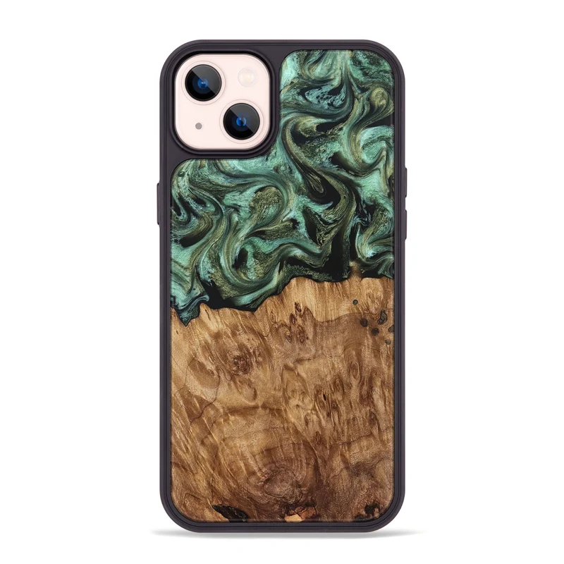 iPhone 14 Plus Wood Phone Case - Jasmyn (Green, 829976)