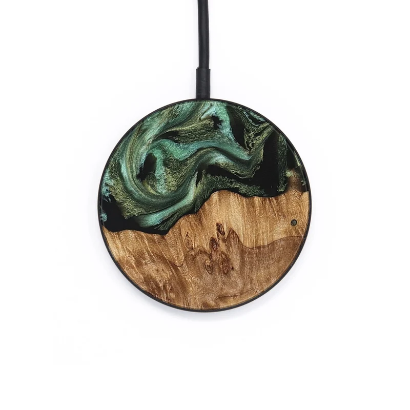 Circle Wood Wireless Charger - Jasmyn (Green, 829976)