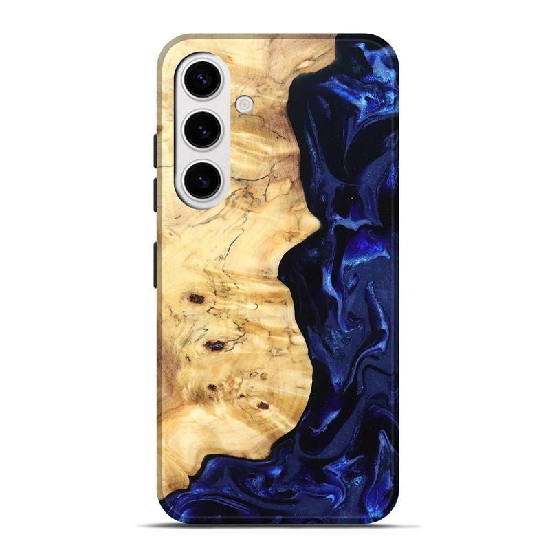Galaxy S25 Plus Wood Live Edge Phone Case - Ayana (Blue, 829858)