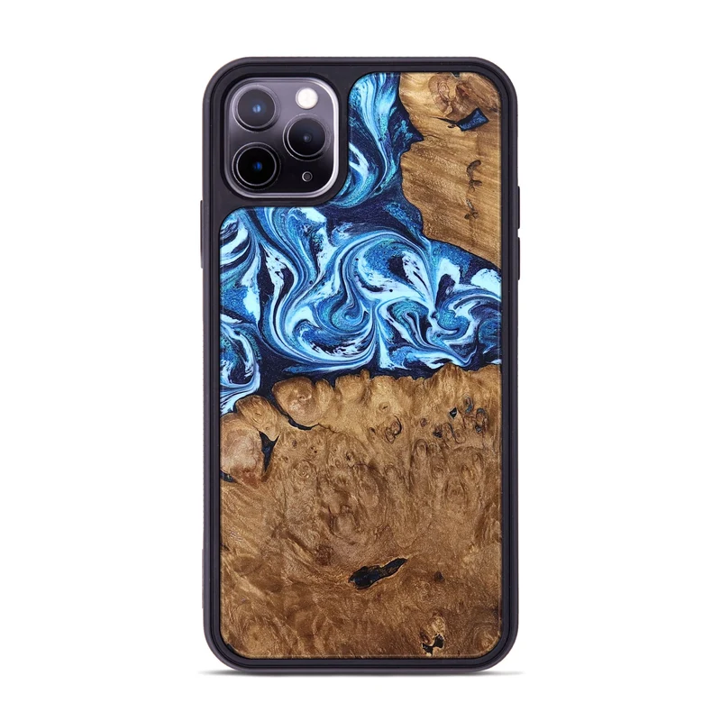 iPhone 11 Pro Max Wood Phone Case - Manila (Blue, 829952)