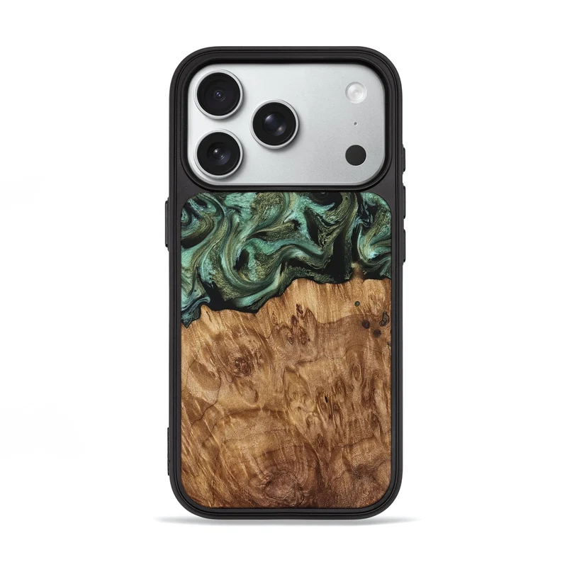 iPhone 18 Pro Wood Phone Case - Jasmyn (Green, 829976)