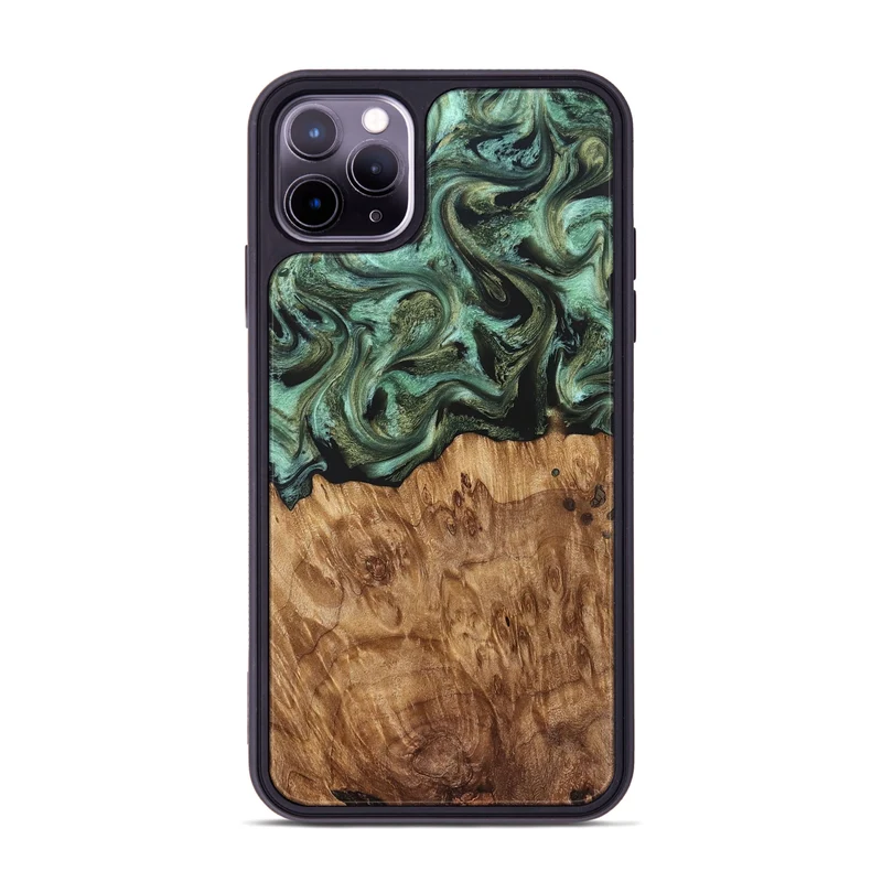 iPhone 11 Pro Max Wood Phone Case - Jasmyn (Green, 829976)