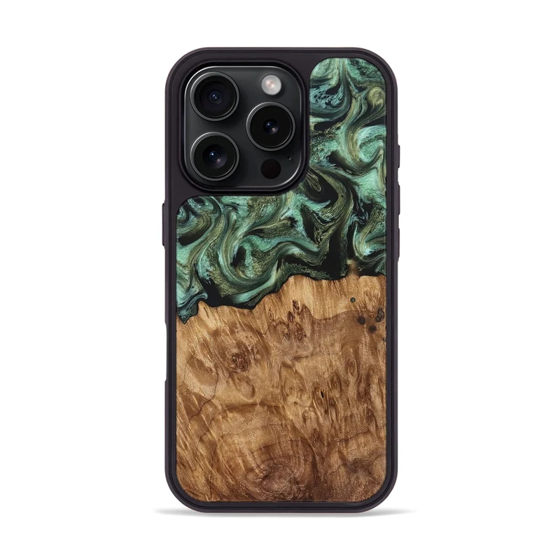 iPhone 16 Pro Wood Phone Case - Jasmyn (Green, 829976)