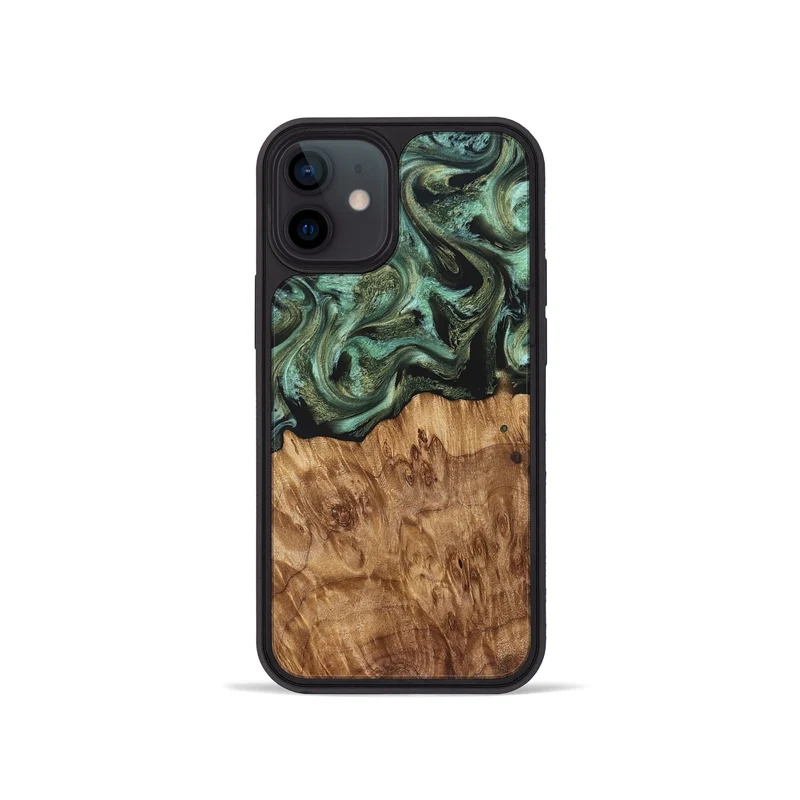 iPhone 12 mini Wood Phone Case - Jasmyn (Green, 829976)