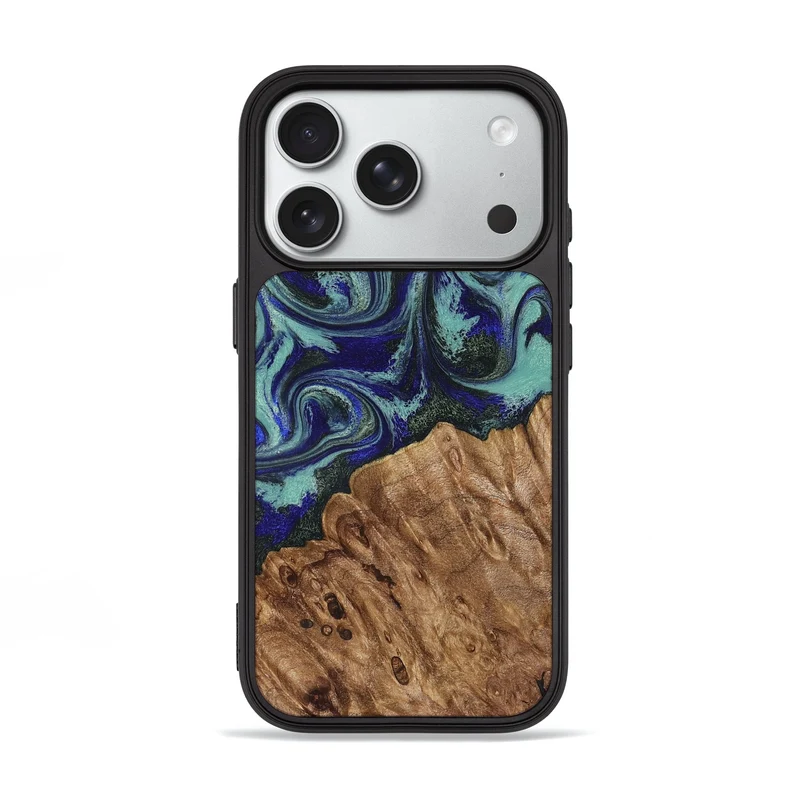 iPhone 18 Pro Wood Phone Case - Roswell (Blue, 829974)
