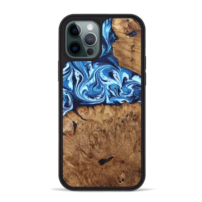 iPhone 12 Pro Max Wood Phone Case - Manila (Blue, 829952)