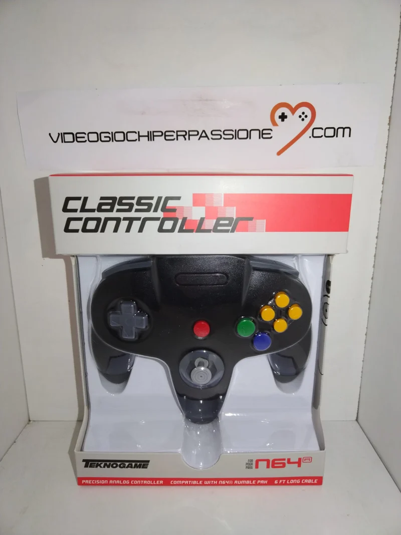 Controller N64 Black -Gamepad di Gioco cablata per N64 -