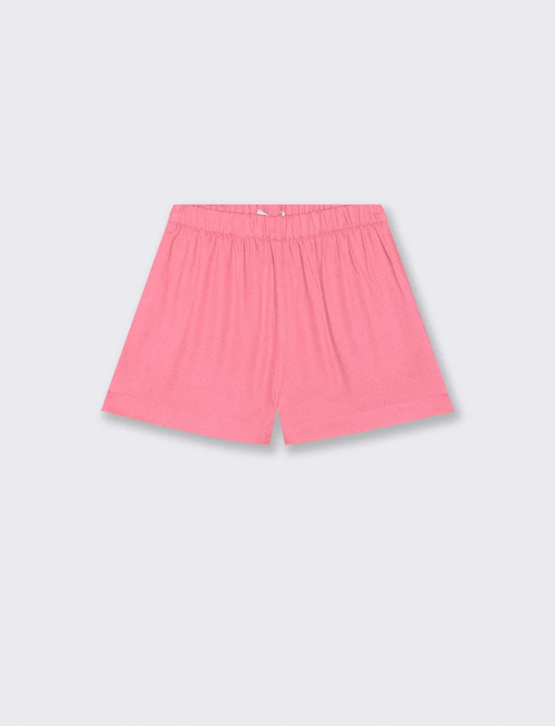Shorts con elastico arricciato in vita - Rosa big bubble