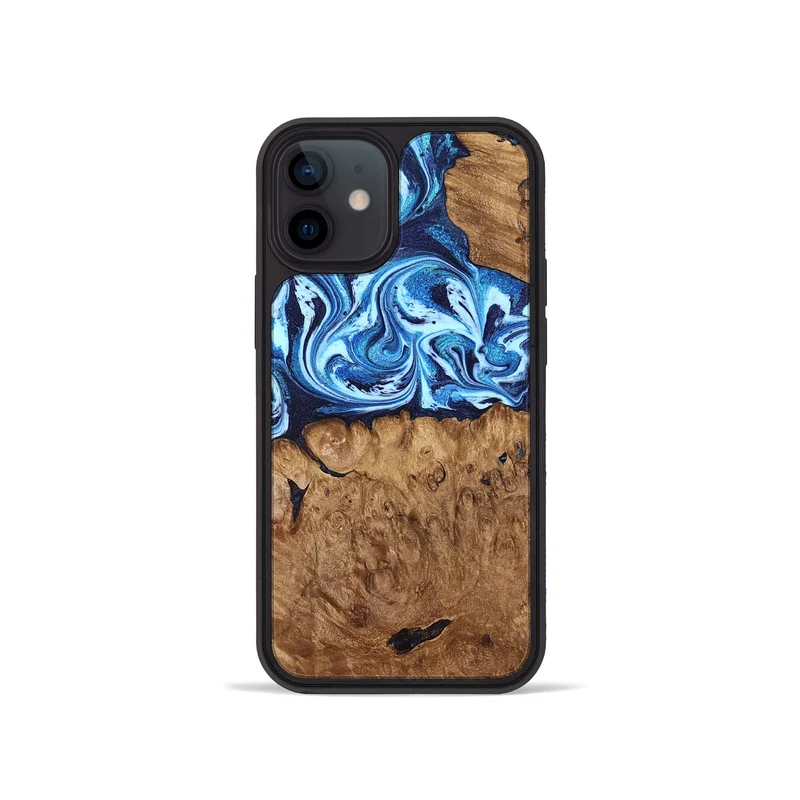 iPhone 12 mini Wood Phone Case - Manila (Blue, 829952)