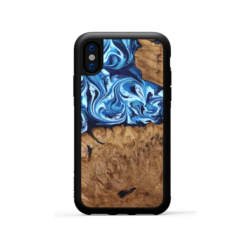 iPhone Xs Wood Phone Case - Manila (Blue, 829952)