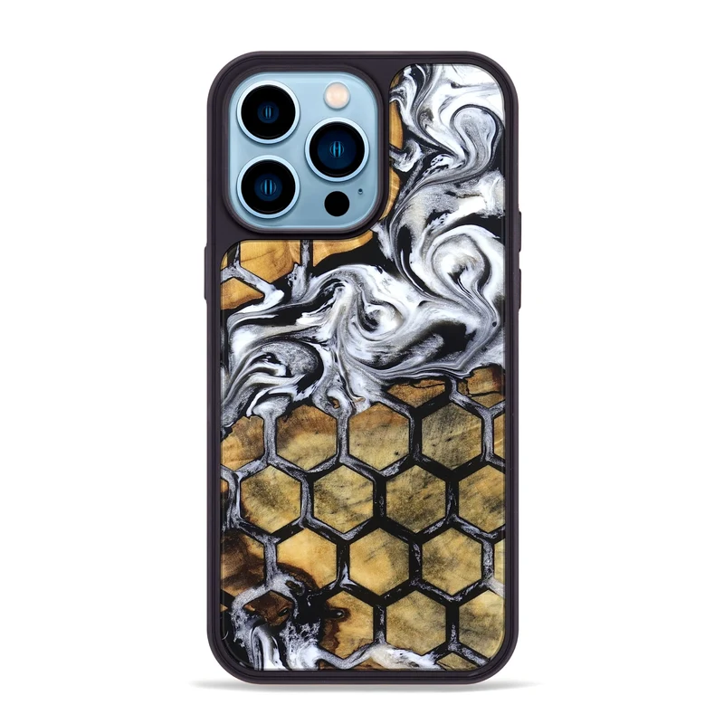 iPhone 14 Pro Max Wood Phone Case - Olive (Pattern, 829965)