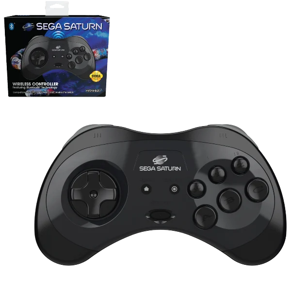 Retro-Bit SEGA Saturn BT Pad Black [PREORDINE]