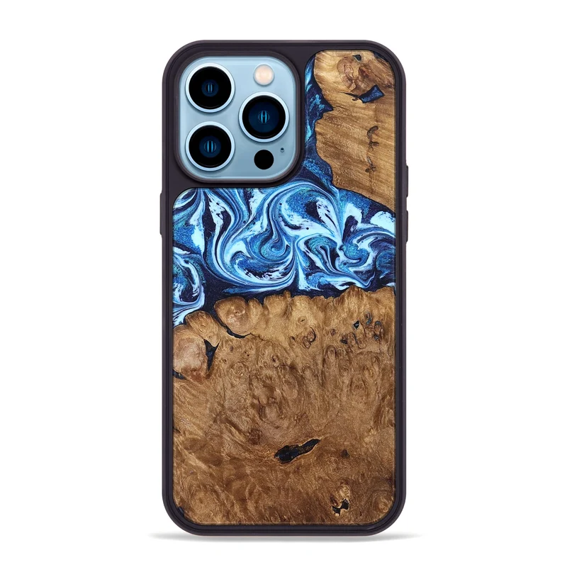 iPhone 14 Pro Max Wood Phone Case - Manila (Blue, 829952)
