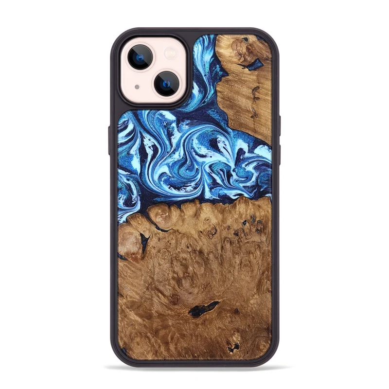 iPhone 14 Plus Wood Phone Case - Manila (Blue, 829952)