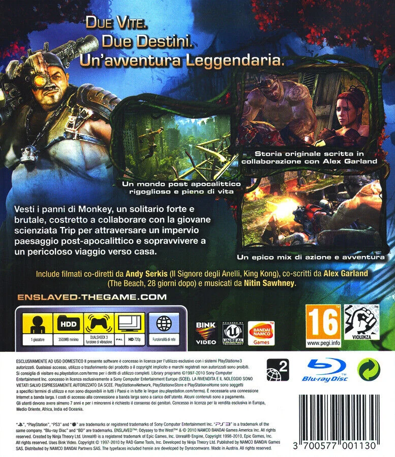 ENSLAVED ODYSSEY TO THE WEST PS3 (versione italiana)