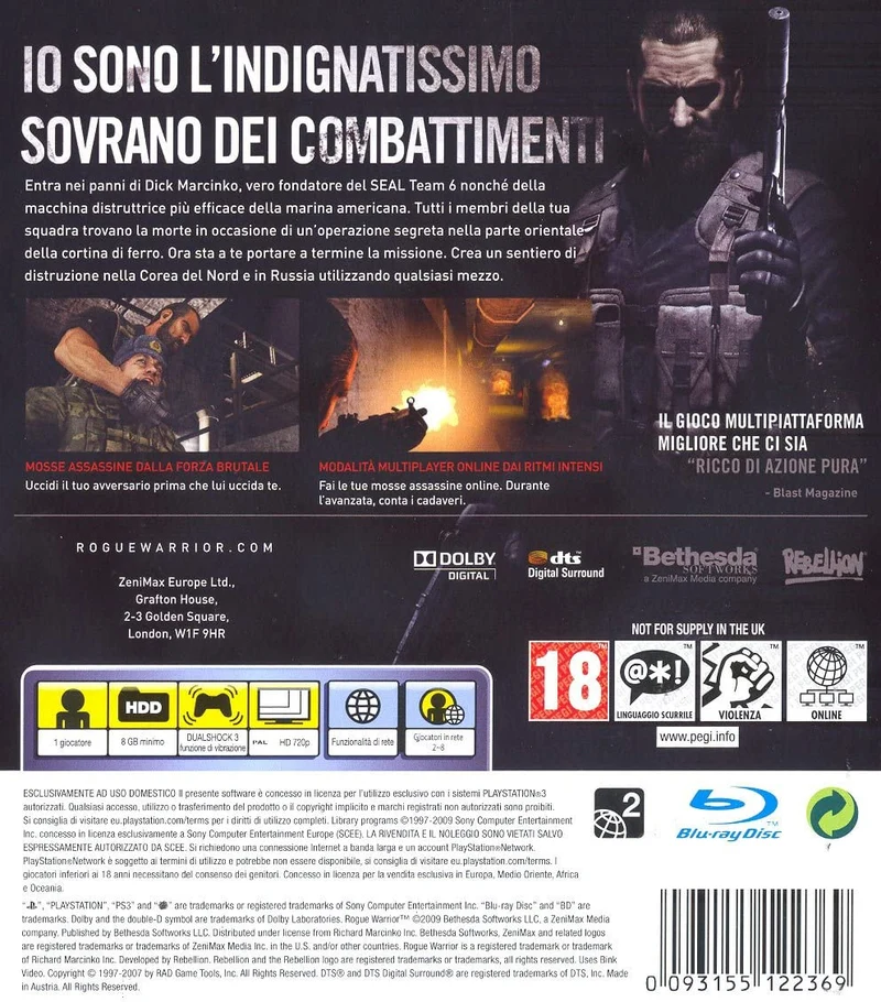 RUGUE WARRIOR PS3 (versione italiana)