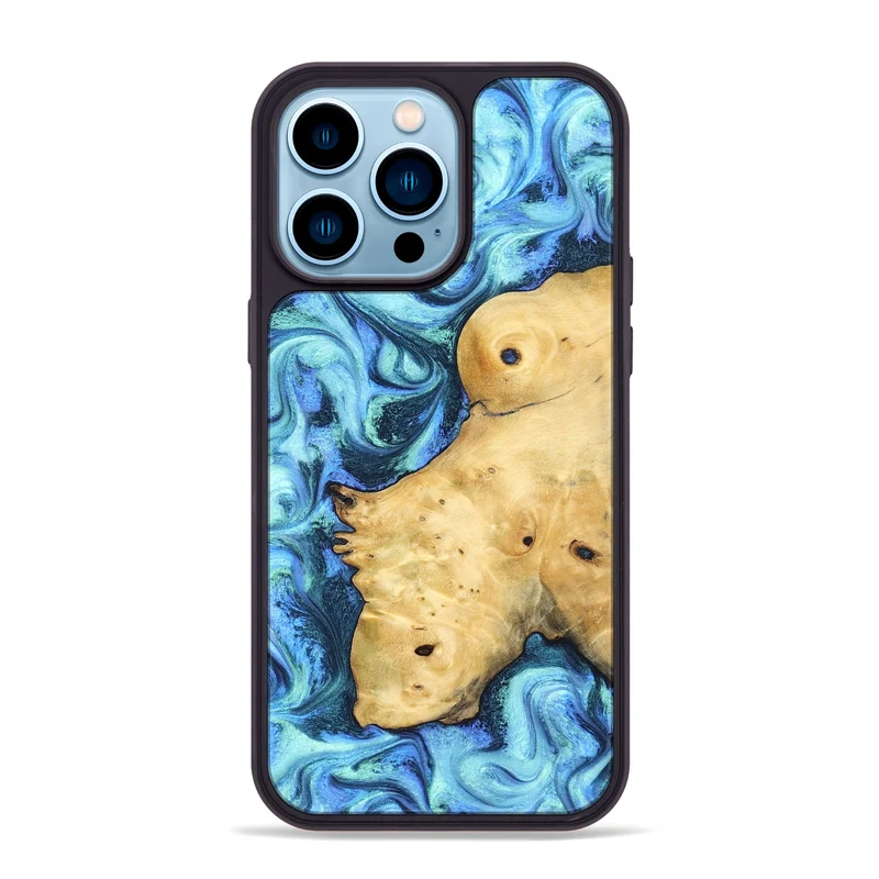 iPhone 14 Pro Max Wood Phone Case - Stacey (Blue, 829950)