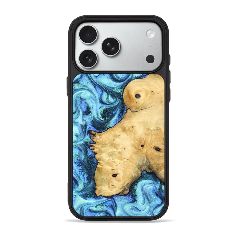 iPhone 18 Pro Max Wood Phone Case - Stacey (Blue, 829950)