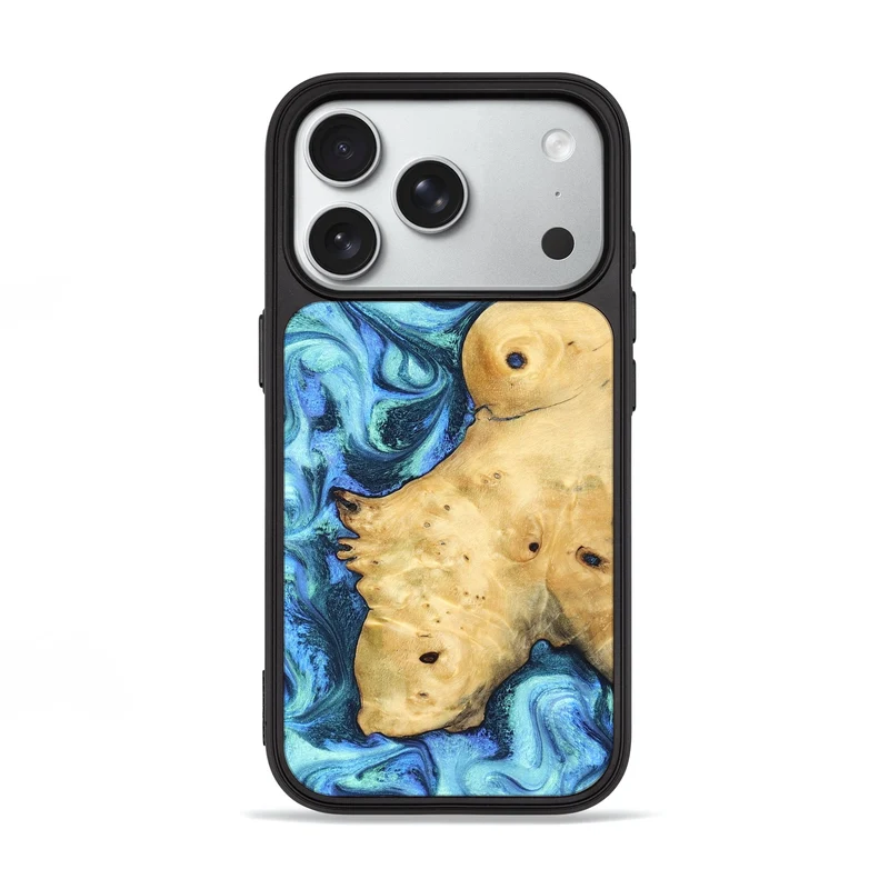 iPhone 18 Pro Wood Phone Case - Stacey (Blue, 829950)