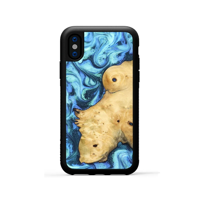 iPhone Xs Wood Phone Case - Stacey (Blue, 829950)