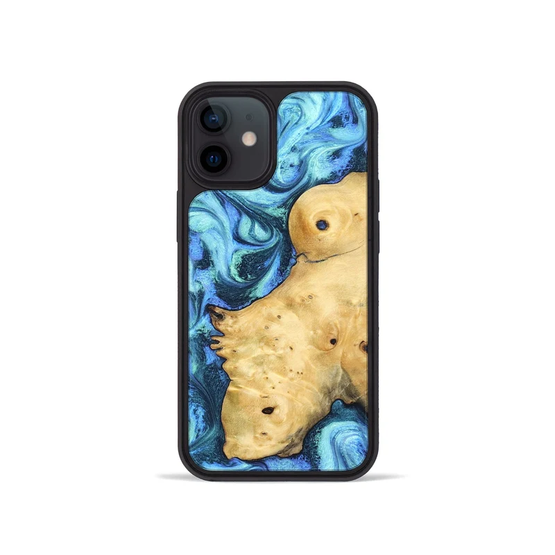 iPhone 12 mini Wood Phone Case - Stacey (Blue, 829950)