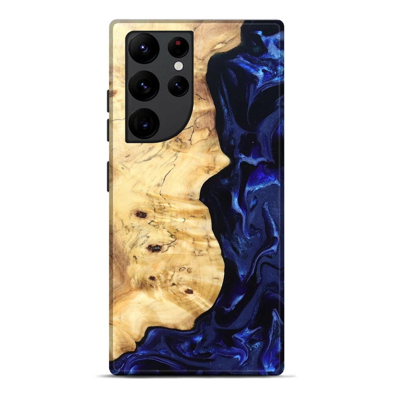 Galaxy S22 Ultra Wood Live Edge Phone Case - Ayana (Blue, 829858)