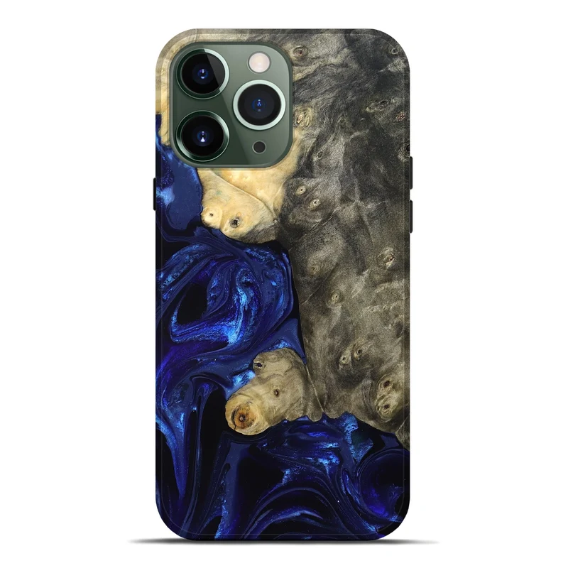 iPhone 13 Pro Max Wood Live Edge Phone Case - Paige (Blue, 829854)