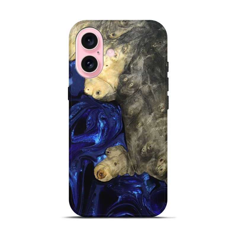 iPhone 17 Wood Live Edge Phone Case - Paige (Blue, 829854)