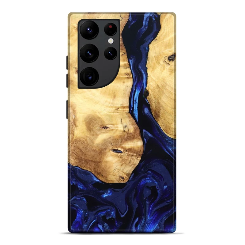 Galaxy S22 Ultra Wood Live Edge Phone Case - Tayla (Blue, 829853)