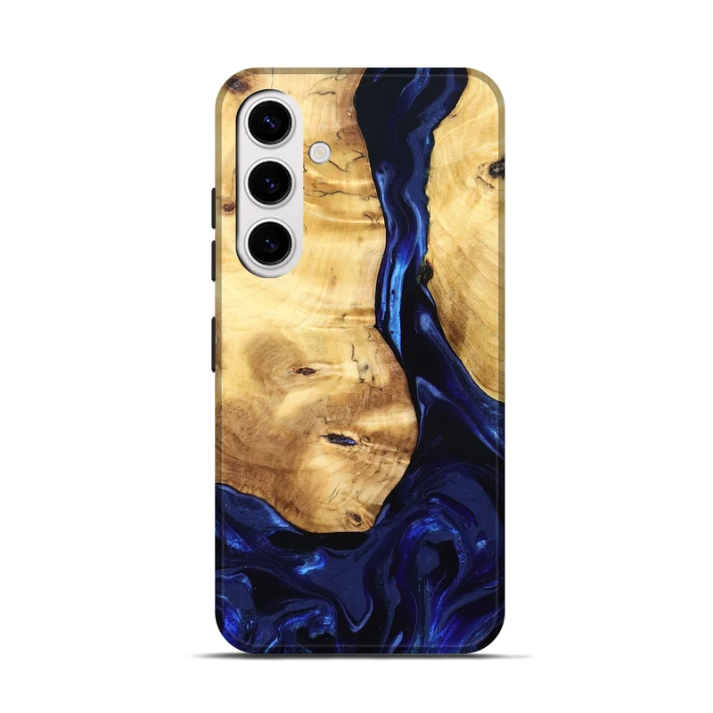 Galaxy S25 Wood Live Edge Phone Case - Tayla (Blue, 829853)