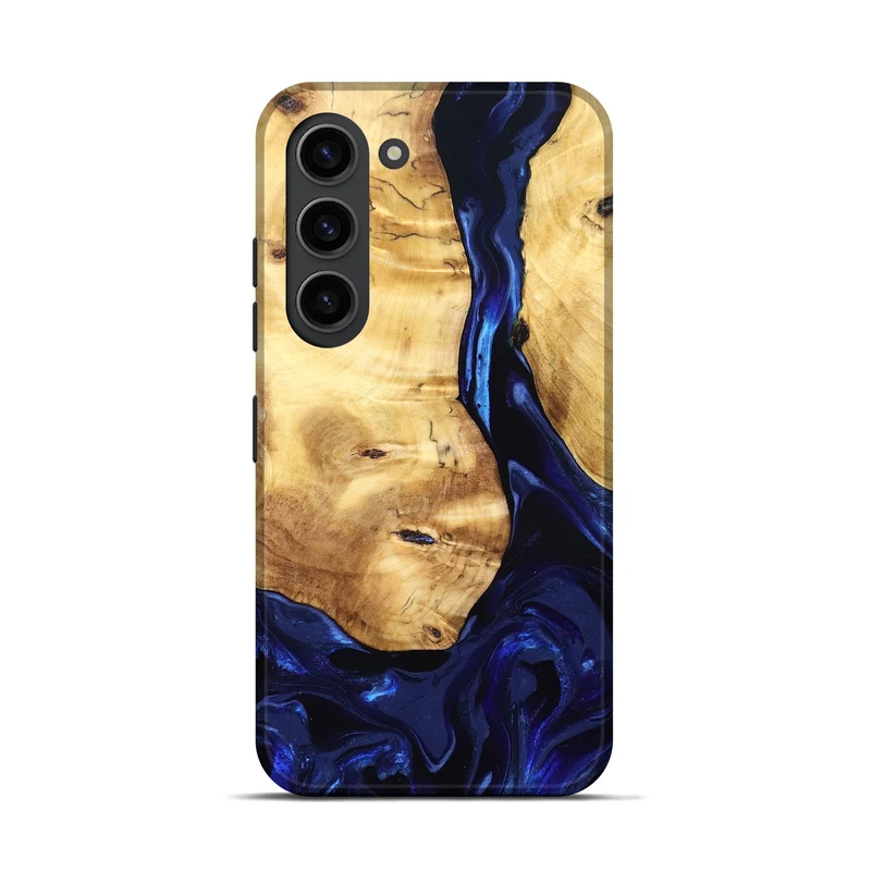 Galaxy S23 Wood Live Edge Phone Case - Tayla (Blue, 829853)