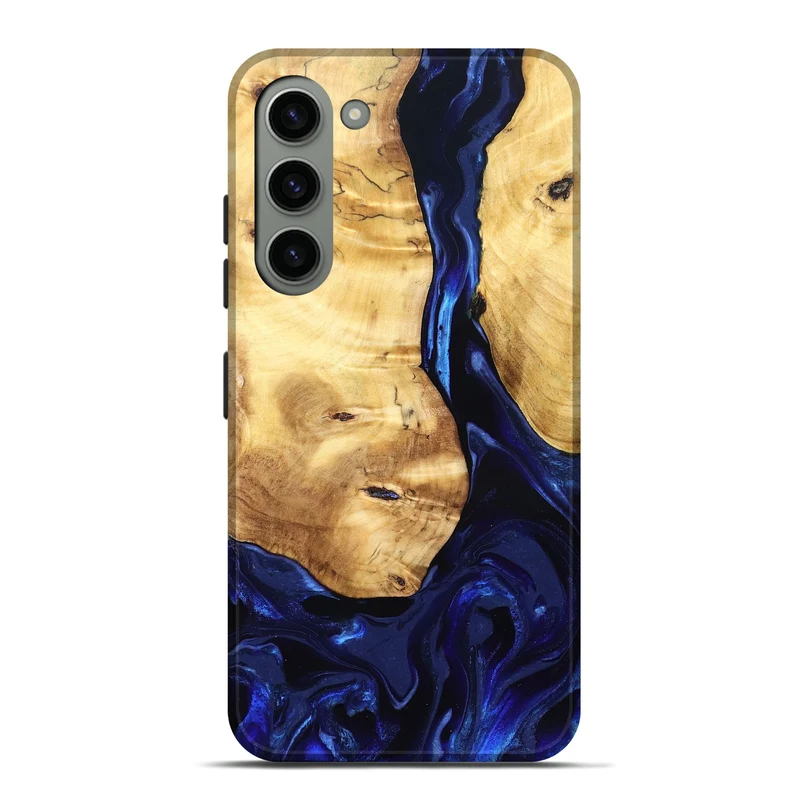 Galaxy S23 Plus Wood Live Edge Phone Case - Tayla (Blue, 829853)