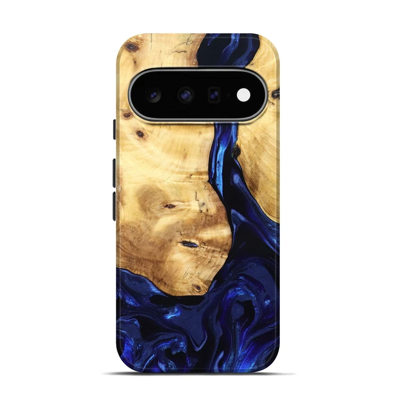Pixel 11 Pro Wood Live Edge Phone Case - Tayla (Blue, 829853)
