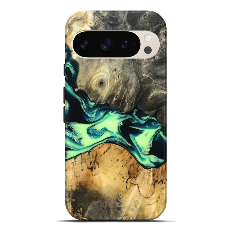 Pixel 9 Pro XL Wood Live Edge Phone Case - Jacklyn (Green, 829846)