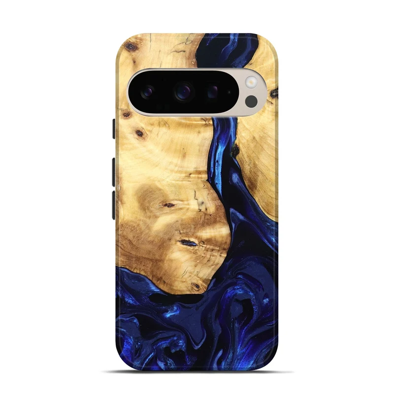 Pixel 10 Wood Live Edge Phone Case - Tayla (Blue, 829853)