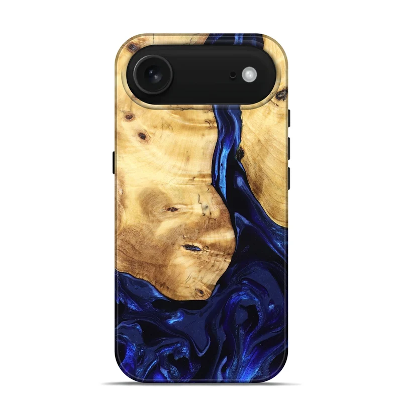 iPhone 17 Air Wood Live Edge Phone Case - Tayla (Blue, 829853)