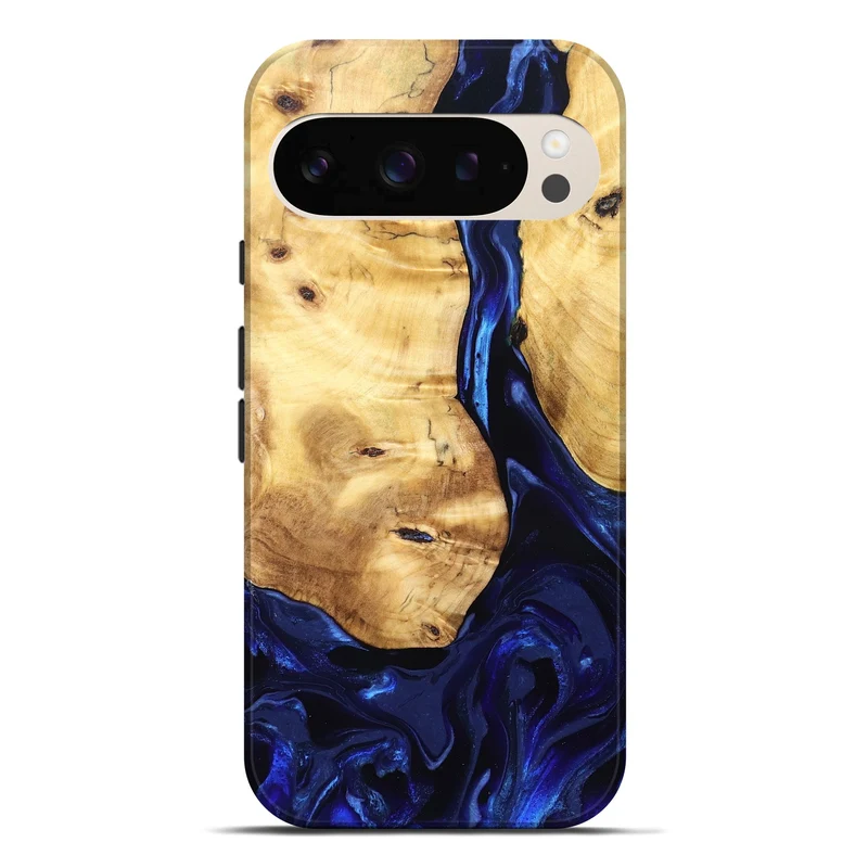 Pixel 10 Pro XL Wood Live Edge Phone Case - Tayla (Blue, 829853)