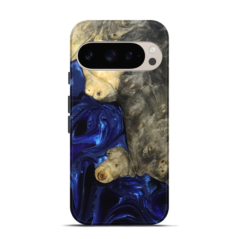Pixel 10 Pro Wood Live Edge Phone Case - Paige (Blue, 829854)