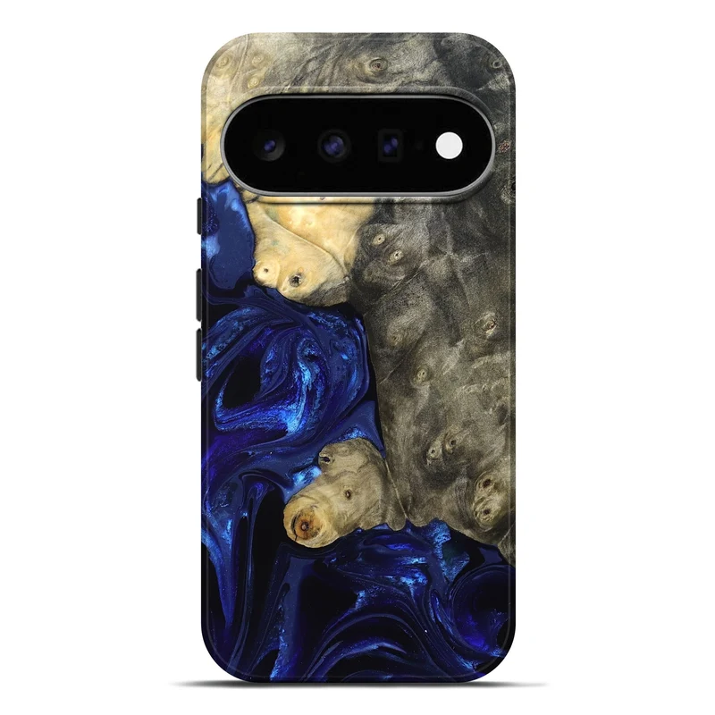 Pixel 11 Pro XL Wood Live Edge Phone Case - Paige (Blue, 829854)