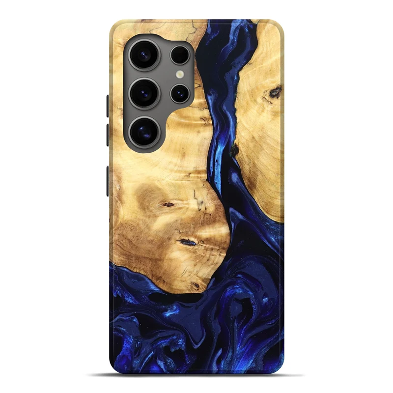 Galaxy S25 Ultra Wood Live Edge Phone Case - Tayla (Blue, 829853)