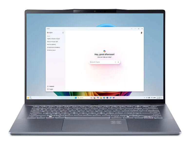 Acer Swift 14 AI SF14-11-X9TF Qualcomm Snapdragon Computer portatile 36,8 cm (14.5") WQXGA 16 GB LPDDR5x-SDRAM 1 TB SSD Wi-Fi 7 (802.11be) Windows 11 Home Argento