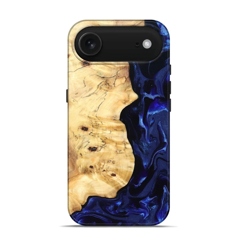 iPhone 17 Air Wood Live Edge Phone Case - Ayana (Blue, 829858)