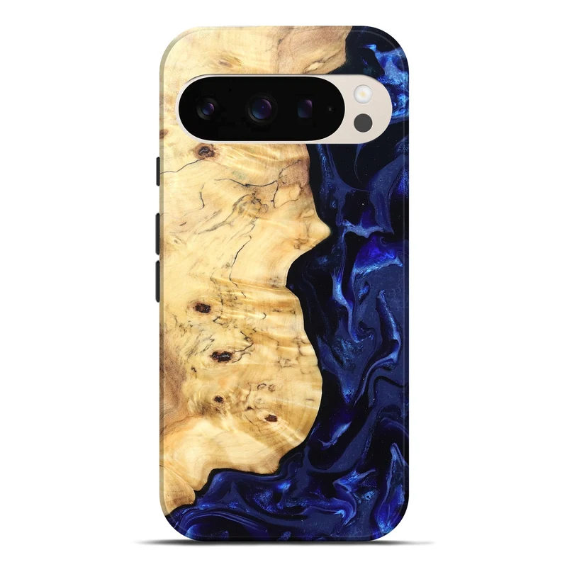 Pixel 10 Pro XL Wood Live Edge Phone Case - Ayana (Blue, 829858)