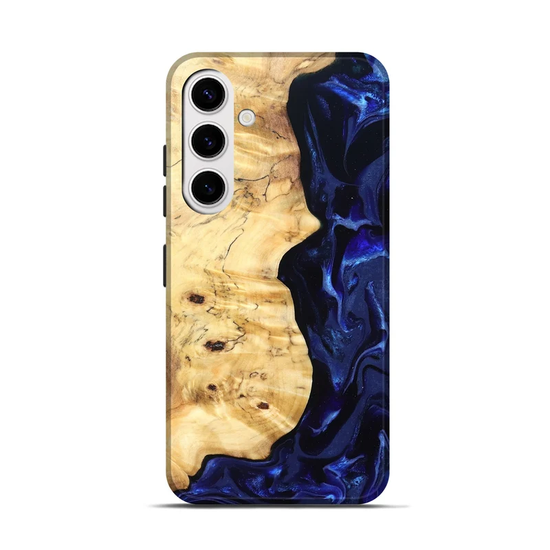 Galaxy S25 Wood Live Edge Phone Case - Ayana (Blue, 829858)