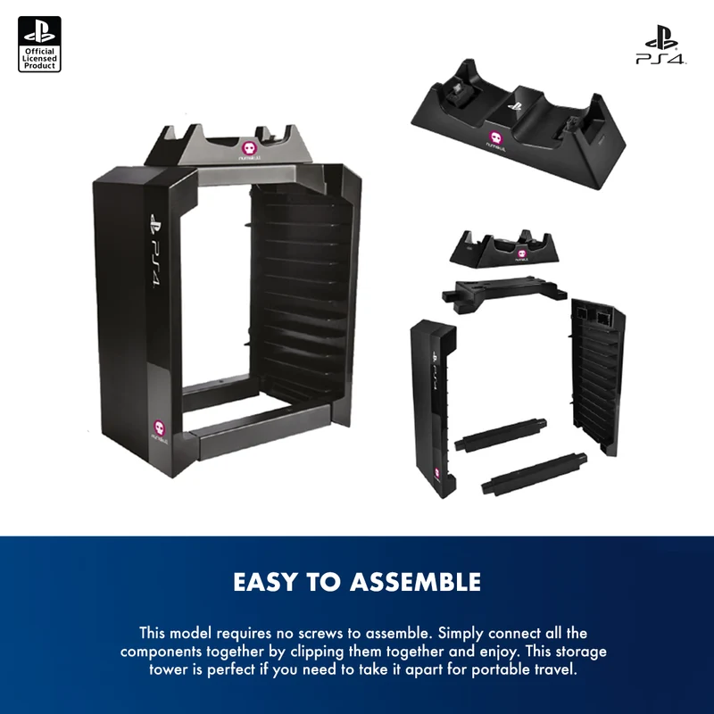 Torre di giochi ufficiale Sony PlayStation 4 / PS4 e caricatore doppio