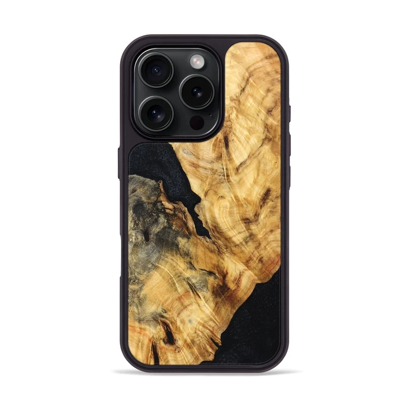 iPhone 16 Pro Wood Phone Case - Jaydin (Wood Burl, 829776)